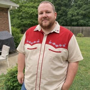 Red and Cream Western Shirt